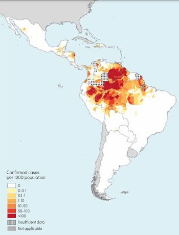 Carte Paludisme Amérique latine