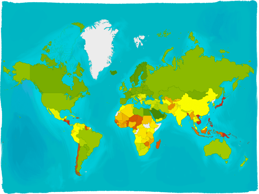 Carte des catastrophes naturelles dans le monde