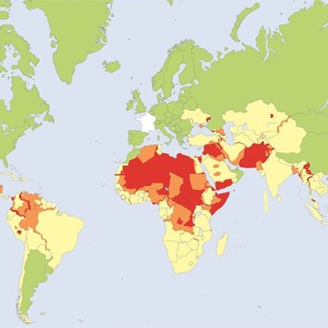 Carte de la sécurité dans le monde
