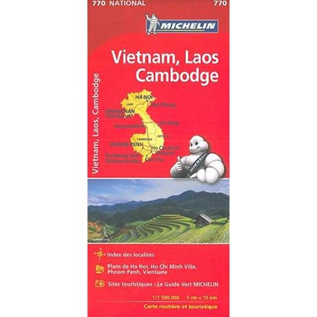 Carte Vietnam, Laos, Cambodge