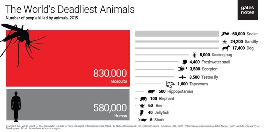 The world's deadliest animals statistic