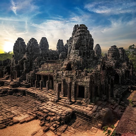 The enormous Angkor complex in Cambodia