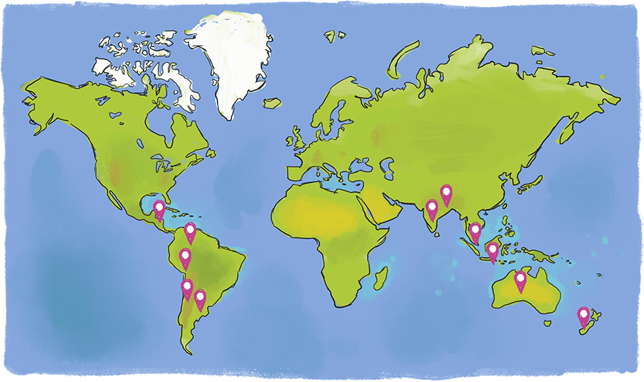 Carte des pays visités par François