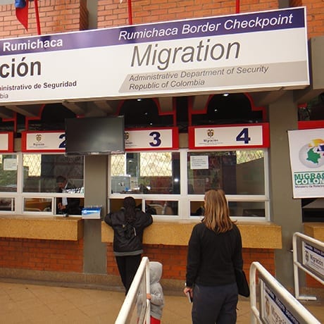 Migration border checkpoint in Colombia