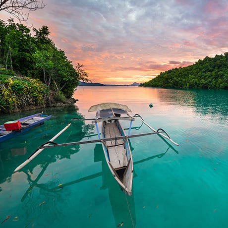 Sunset on the Togian Islands, Indonesia
