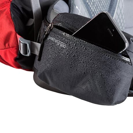 Waterproof hipbelt pocket on the Gregory Baltoro backpack