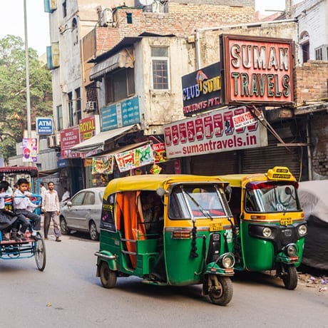 Rickshaws en Inde