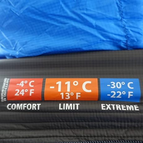 An example of a temperature label