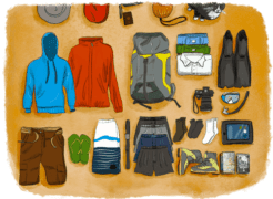 Contents of the bag. Equipment for a world tour trip Thumbnail