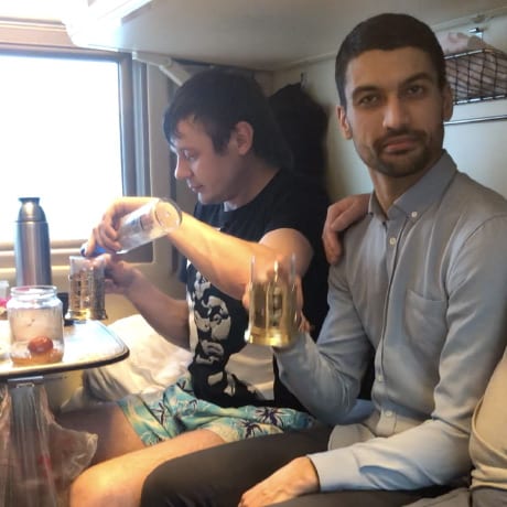 Vodka aperitif on the train