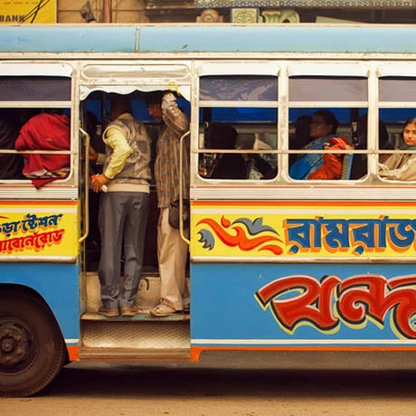 A colourful bus in india
