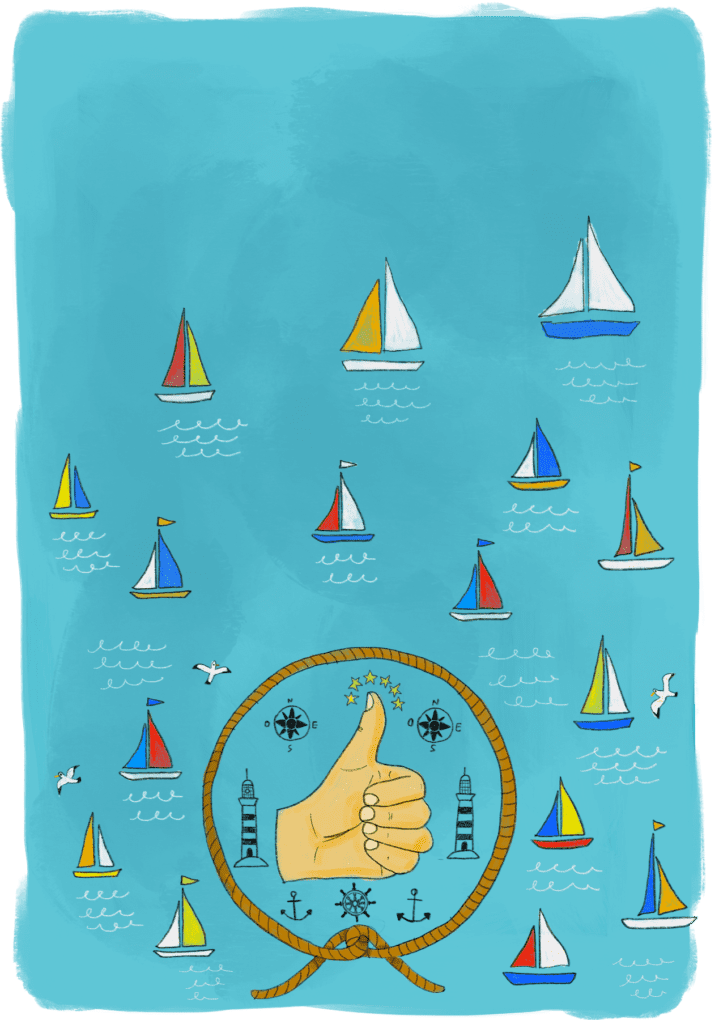 Sailboat-Hitchhiking Illustration