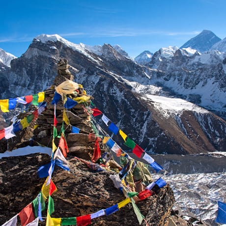 La vue de l'Everest depuis Gokyo Ri au Népal