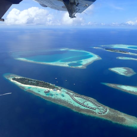 Les Maldives depuis l'avion