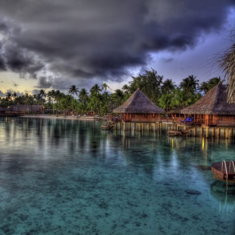 Beautiful bungalows in Rangiroa, French Polynesia