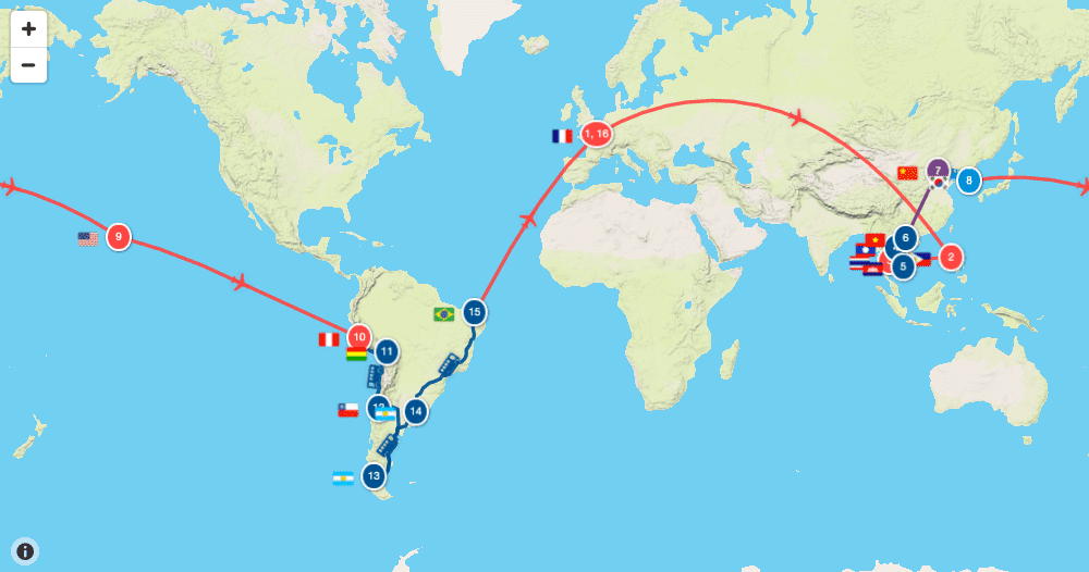 Itinéraire tour du monde 7