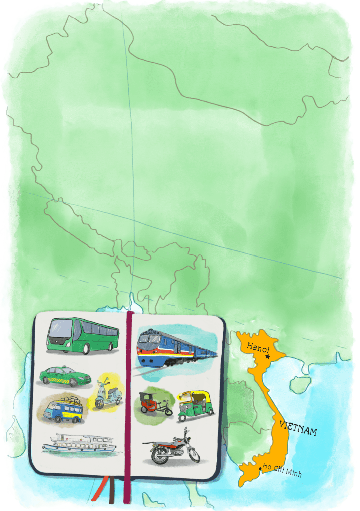 Illustration sur les transports au Vietnam