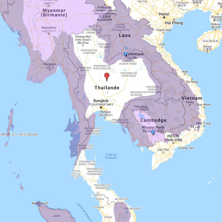 Carte Paludisme Thailande