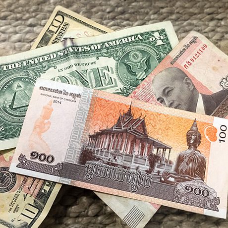 Cambodge Billets de Banque Dollars et Riels