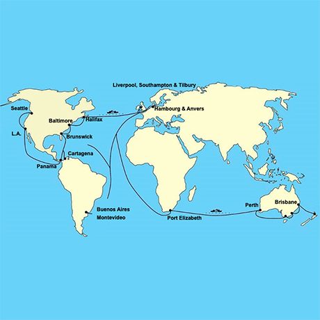 Carte des Routes Maritimes de Seabridge