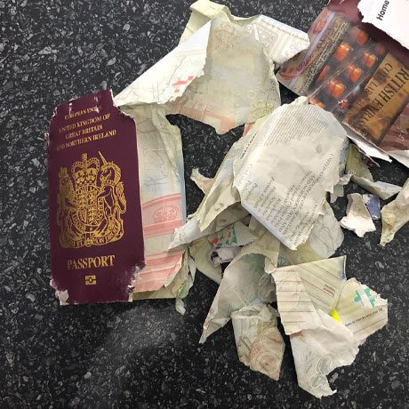 Damaged British Passport