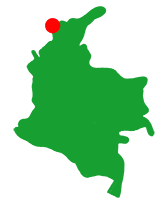 carthagène des indes, mini carte colombie