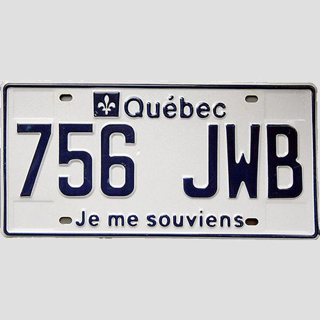 Plaque d'Immatriculation Québec