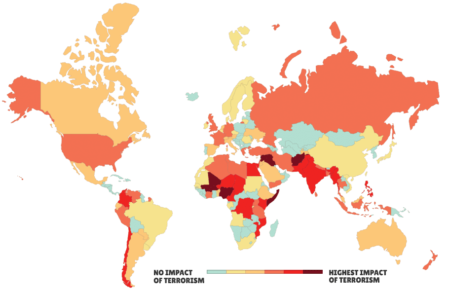 Worldmap Global Terrorism Index 2021