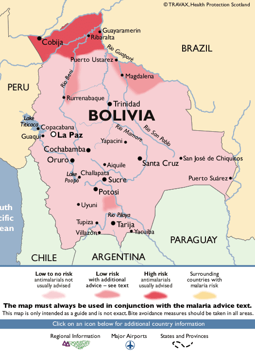 Carte Paludisme Bolivie Fit For Travel
