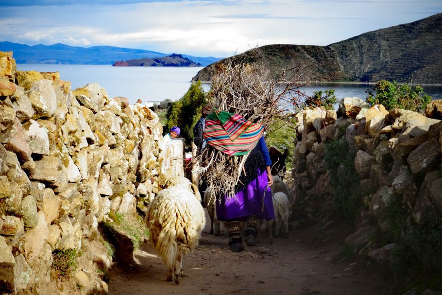 Bolivienne sur le Isla Del Sol