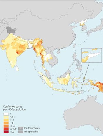 Map Of Malaria For Asia P152
