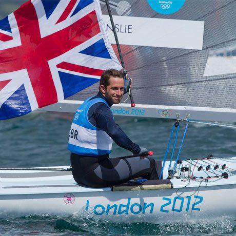 Ben Ainslie Olympic Champion on his boat