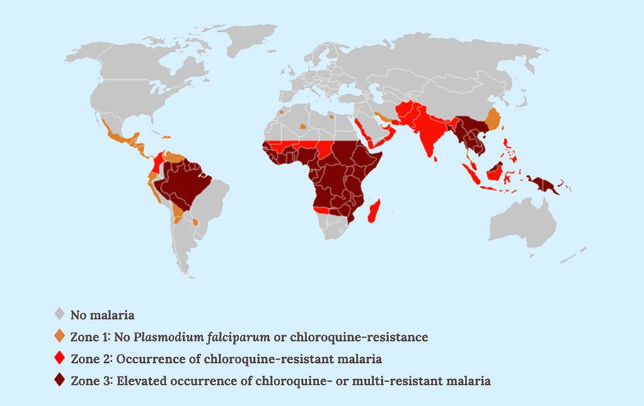 Map of Chloroquine Resistant Zones