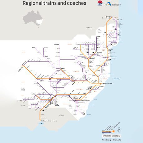 Carte Réseau Bus et Train NSW Transport Australie