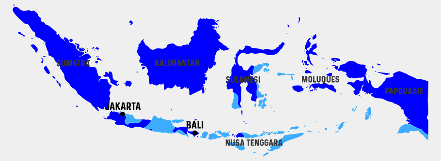 Carte différents Types de Climats en Indonésie