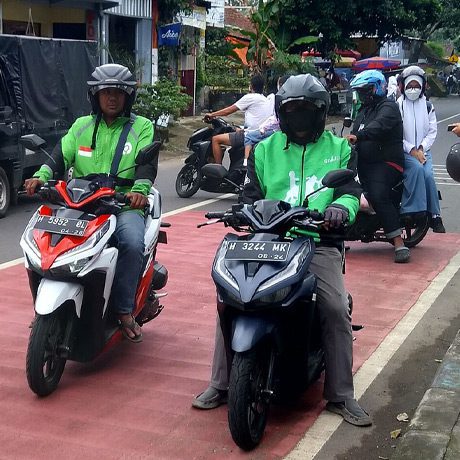 Gojek Taxi Moto chauffeurs en Indonesie