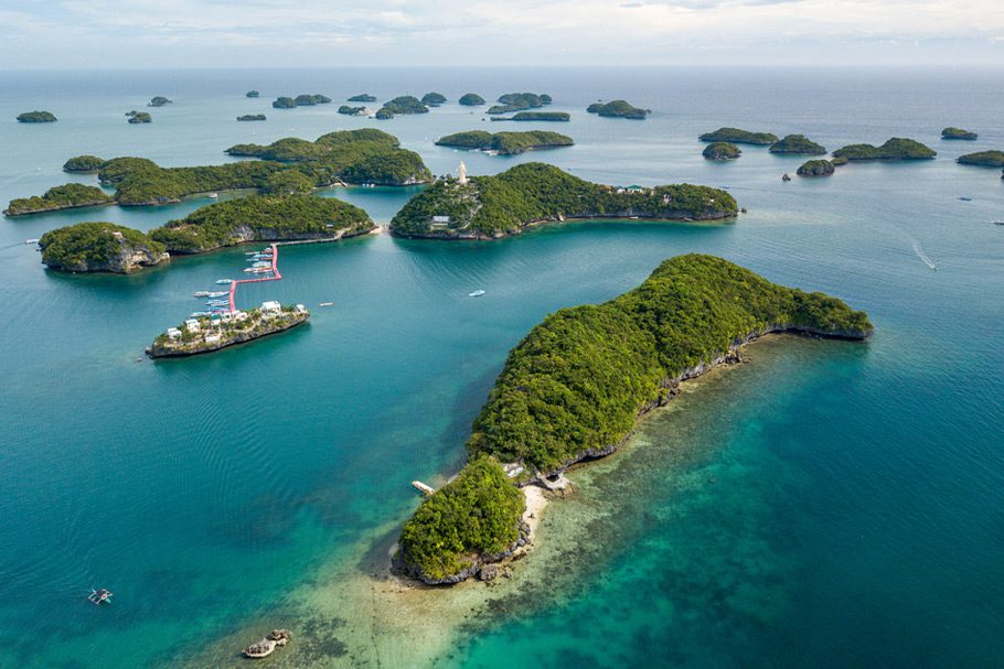 Vue aérienne des Hundred Islands