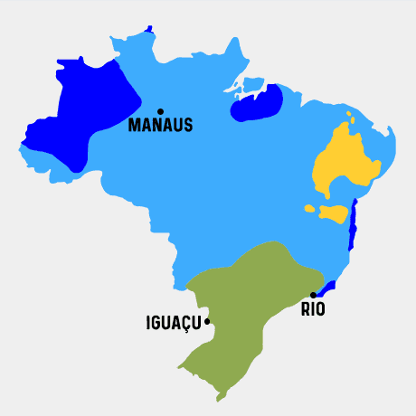 Carte différents Types de Climats au Brésil