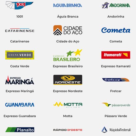 Logos de quelques Compagnies de Bus au Brésil