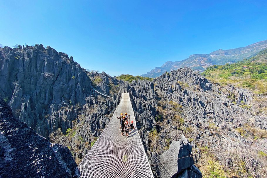 Ban Nahin - Via Ferrata pont en filet - Khammouane - Laos