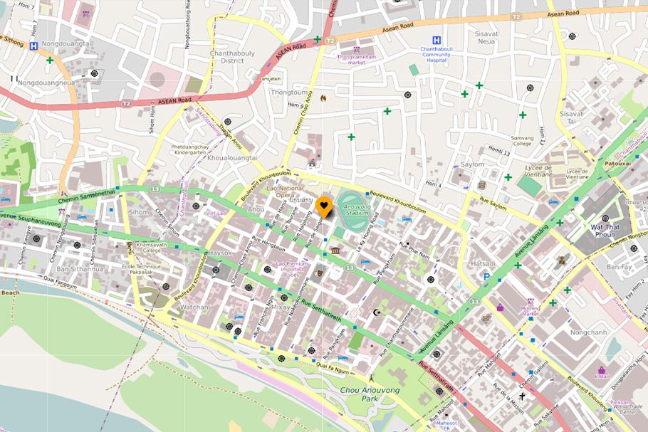 Localisation Syri Guesthouse Vientiane