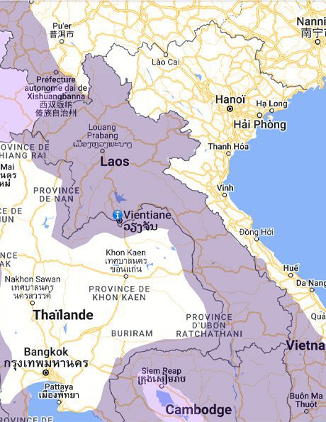 Laos Carte Paludisme selon Institut Pasteur