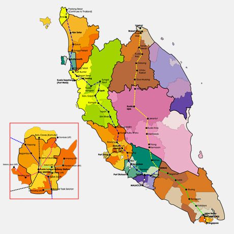 Carte Du Réseau Ferroviaire en Malaisie