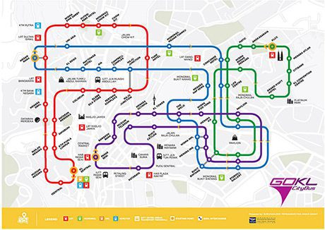 Carte des lignes de bus Go Kl Kuala lumpur