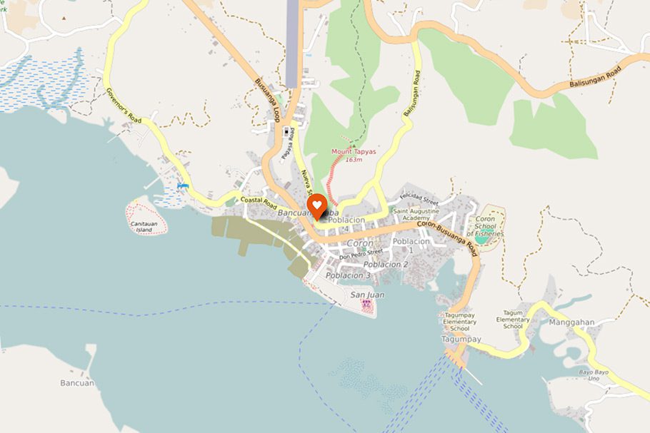 Localisation Hop Hostel Coron