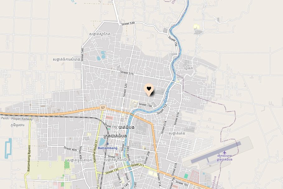 Localisation Blue Diamond Hostel Battambang